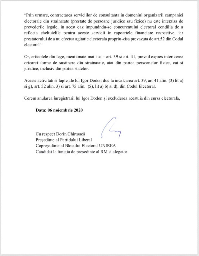 Contestație la CEC privind excluderea din cursa electorală a lui Igor Dodon în legătură cu creditul rusesc - DOC 5 Contestație la CEC privind excluderea din cursa electorală a lui Igor Dodon în legătură cu creditul rusesc - DOC