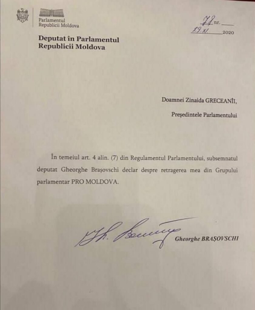 DOC - Încă un deputat PĂRĂSEȘTE Pro Moldova și aderă la Platforma „Pentru Moldova”