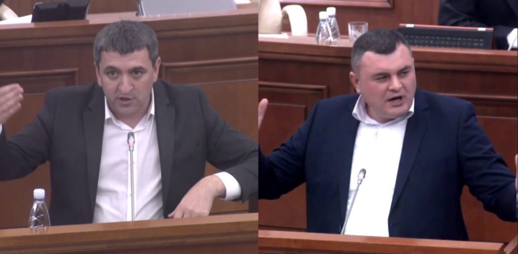 Altercații între deputații Lilian Carp și Grigore Novac unde sunt tipărite ziarele electorale ale lui Igor Dodon