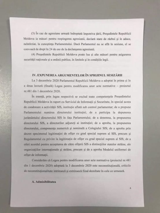 DOC - Partidul PAS A SESIZAT Curtea Constituțională referitor la anularea proiectului privind SIS 5 DOC - Partidul PAS A SESIZAT Curtea Constituțională referitor la anularea proiectului privind SIS