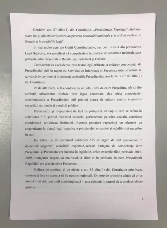 DOC - Partidul PAS A SESIZAT Curtea Constituțională referitor la anularea proiectului privind SIS 6 DOC - Partidul PAS A SESIZAT Curtea Constituțională referitor la anularea proiectului privind SIS