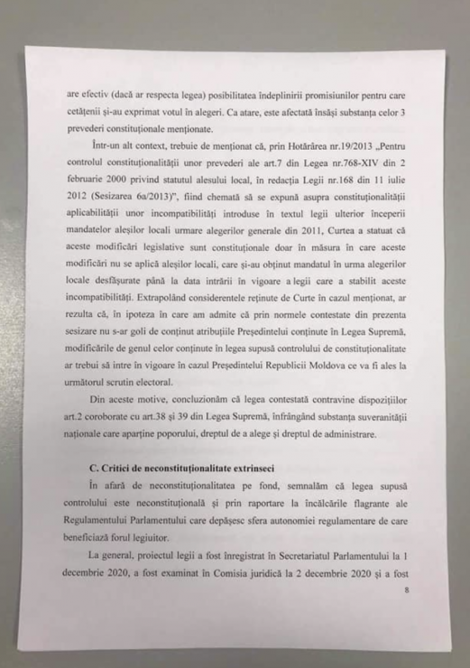 DOC - Partidul PAS A SESIZAT Curtea Constituțională referitor la anularea proiectului privind SIS