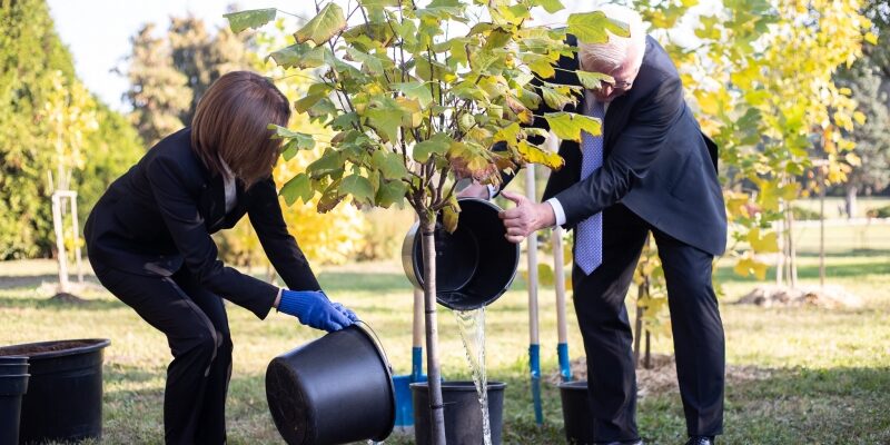 presedintii maia sandu si frank walter steinmeier au plantat arbori la gradina botanica