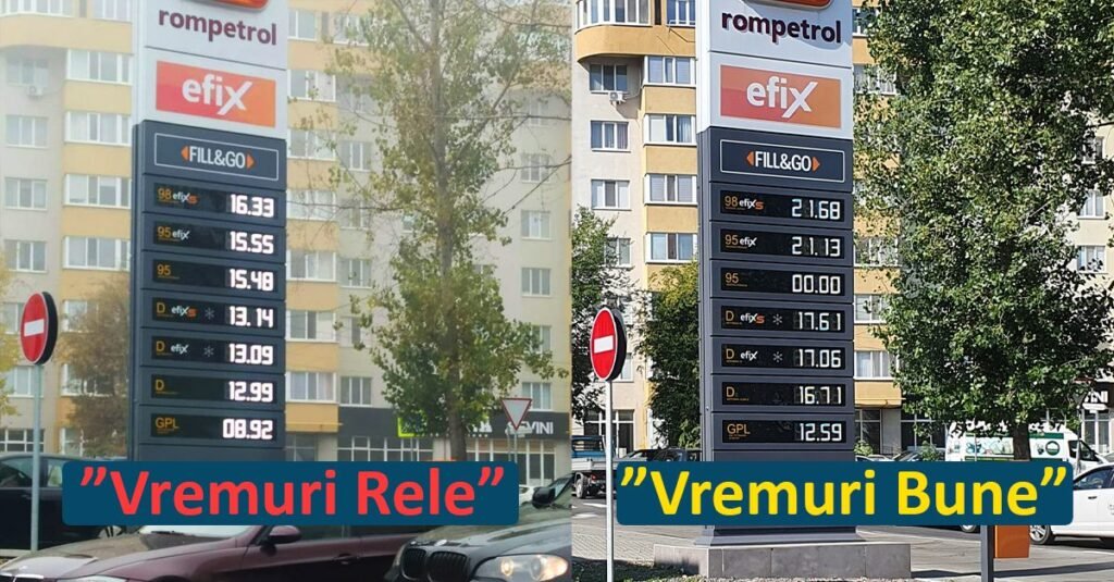 FOTO// Două poze la distanța de 11 luni. Vremurile bune au scumpit benzina cu 5,58 lei 2 FOTO// Două poze la distanța de 11 luni. Vremurile bune au scumpit benzina cu 5,58 lei