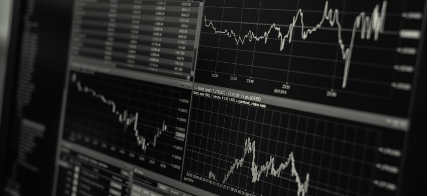 turned on monitor displaying frequency graph