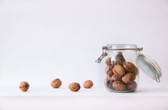walnut in clear glass jar