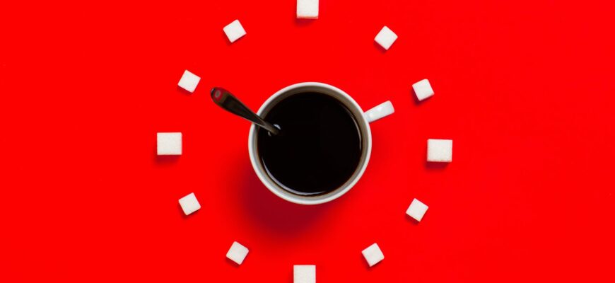 white mug on red background