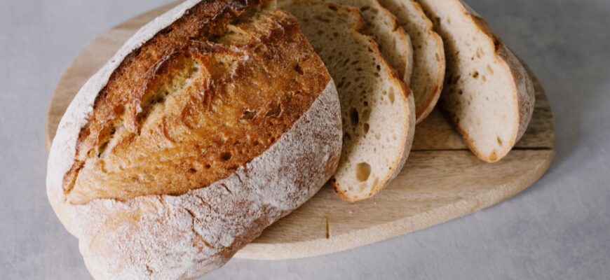 bread on brown wooden chopping board