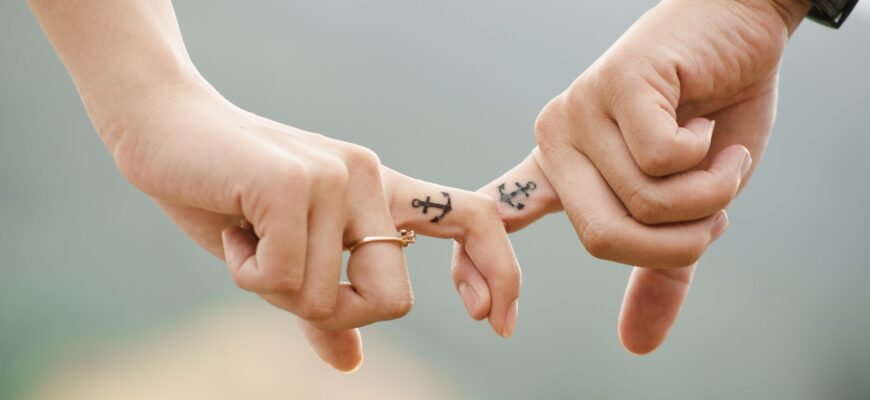 anchor couple fingers friends