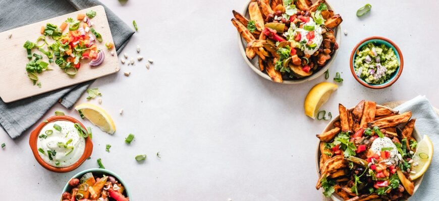 assorted salads on bowls