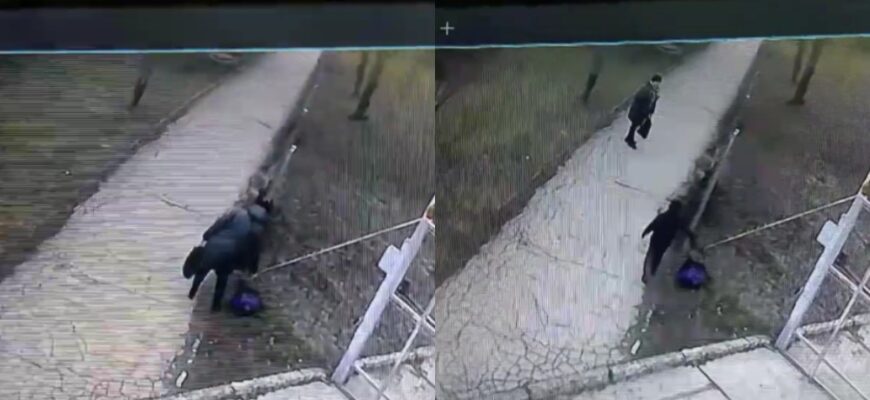 o locuitoarea al capitalei a ales sa lase o punga de gunoi chiar in strada