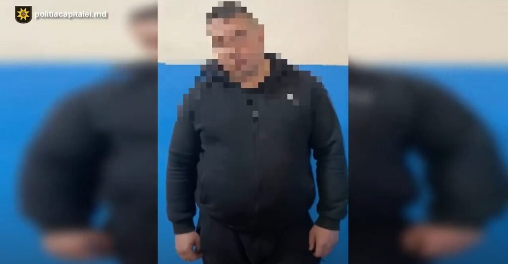 VIDEO// Un bărbat din Ungheni a fost reținut de polițiștii capitalei fiind suspectat de furt