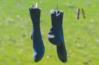 pair of blue socks hanging