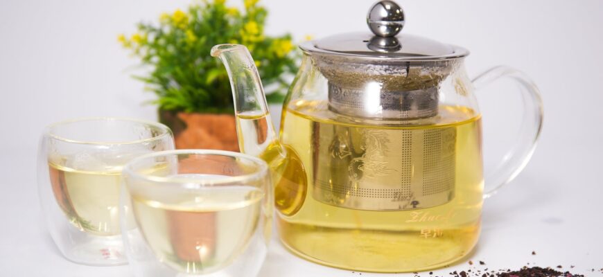 clear glass teapot set