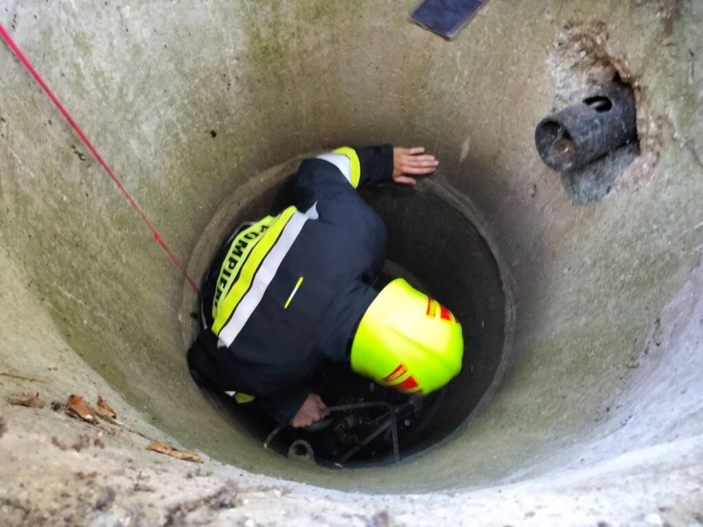 un catel a fost salvat dintr o fantana de salvatorii din comrat