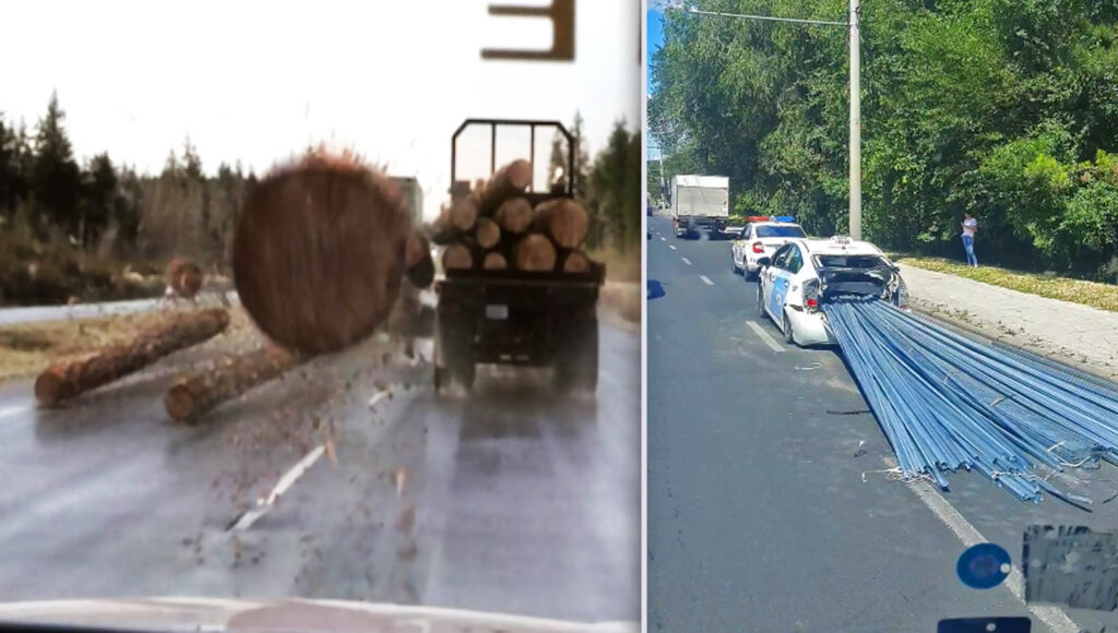 VIDEO// Accident ca în filme de groază! Marfa unei camionete a aterizat într-un taxi: Drumul nu iartă greșeli 1 accident taxi camioneta