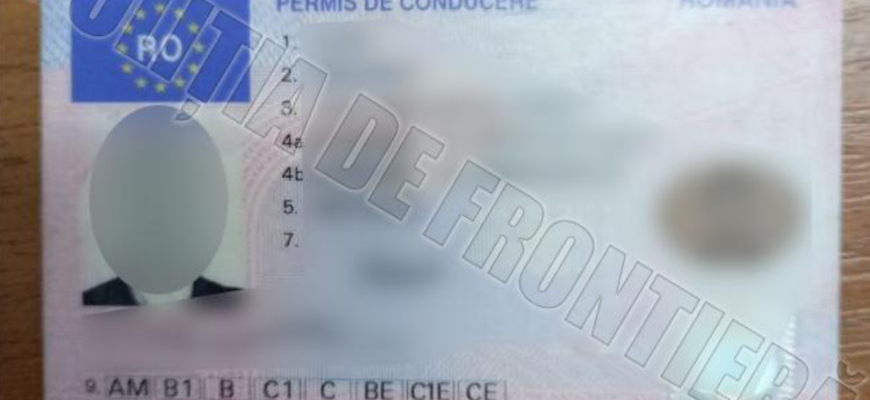 un permis de conducere falsificat detinut de un cetatean in calitate de suvenir ridicat la otaci