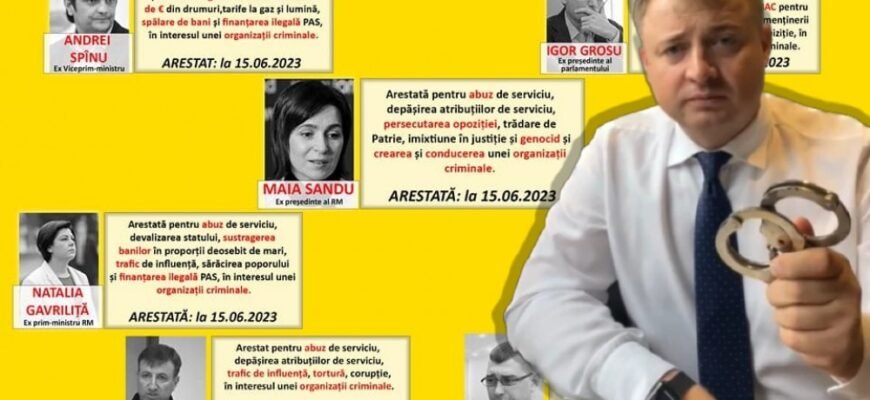 VIDEO// Sandu, Spînu, Gavriliță și alți apropiați ai Guvernării PAS, „arestați” fictiv de „Ministrul Afacerilor Interne al Guvernului din Umbră”