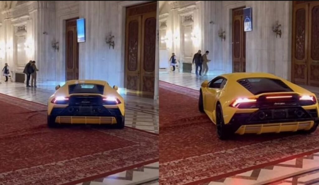 VIDEO// Un Lamborghini face „drifturi” pe holul Parlamentului. Imaginile au devenit virale pe internet 1 VIDEO// Un Lamborghini face „drifturi” pe holul Parlamentului. Imaginile au devenit virale pe internet