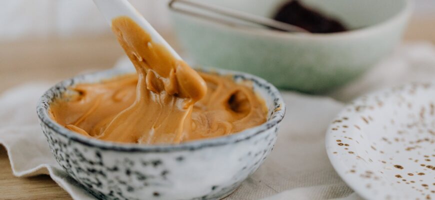 close up photo of creamy peanut butter