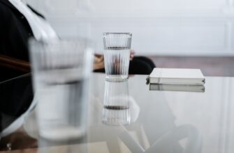 clear drinking glass on table