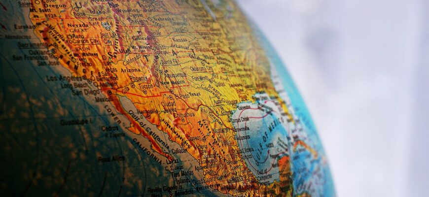 brown and blue desk globe