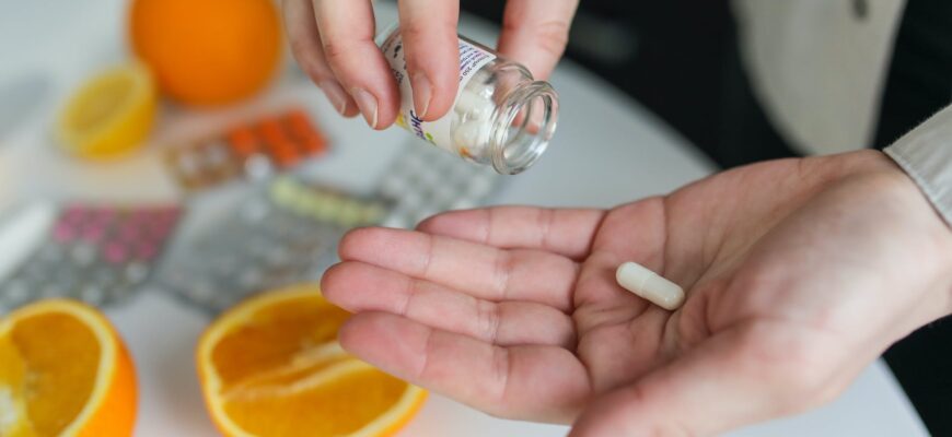 person taking pill