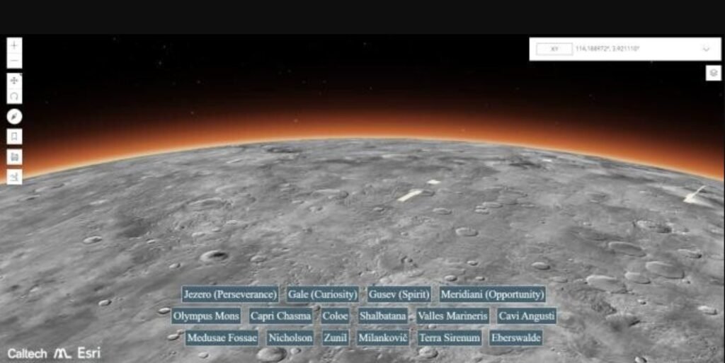 NASA a lansat prima hartă interactivă 3D a planetei Marte. Funcționează ca Google Earth