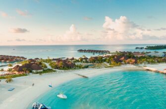 aerial view of a beautiful island resort