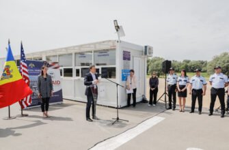 Dorin Recean a participat la ceremonia de transmitere a 6 birouri mobile, donate Serviciului Vamal de către USAID