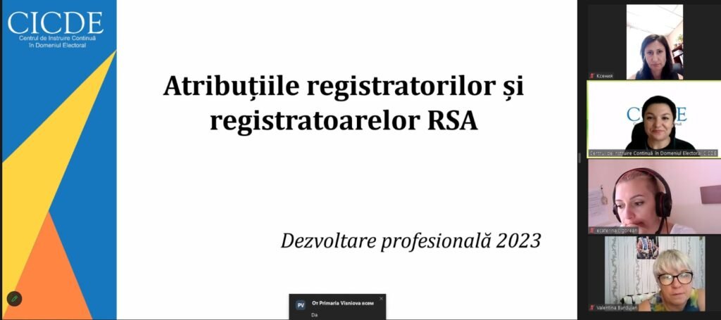 Peste 400 de registratori au fost instruiți despre noile prevederi legale privind administrarea Registrului de Stat al Alegătorilor 1 Peste 400 de registratori au fost instruiți despre noile prevederi legale privind administrarea Registrului de Stat al Alegătorilor