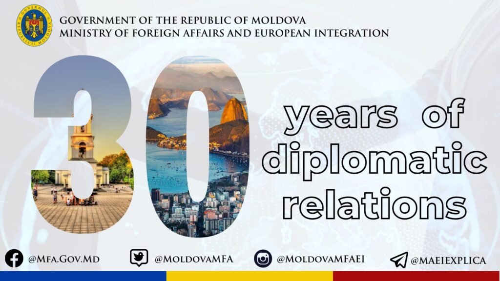 Astăzi marcăm cea de-a 30-a aniversare de la stabilirea relațiilor diplomatice între Republica Moldova și Republica Federativă a Braziliei