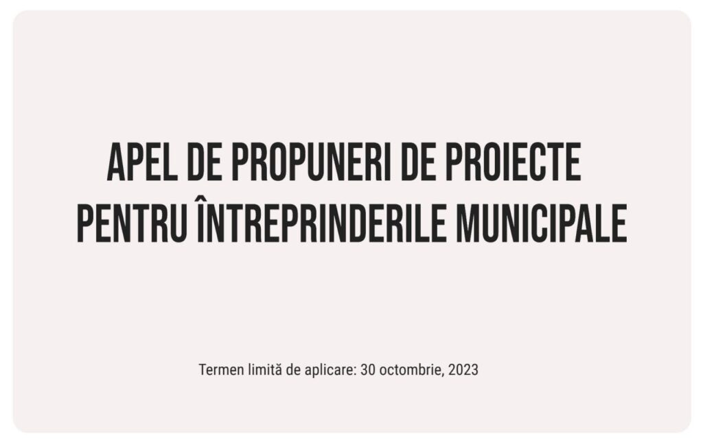 apelul de propuneri de proiecte