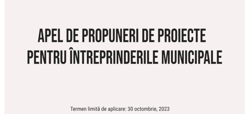 apelul de propuneri de proiecte