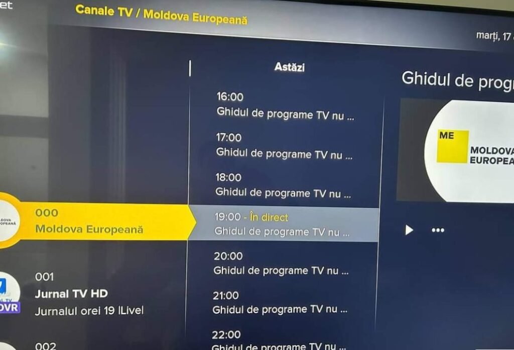 Compania Starnet, amendată cu 15 mii de lei pentru includerea postului TV „Moldova Europeană” 1 Compania Starnet, amendată cu 15 mii de lei pentru includerea postului TV „Moldova Europeană”