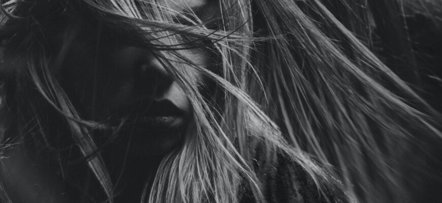 grayscale photo of woman