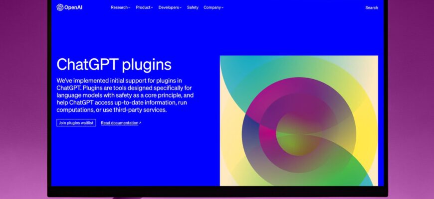 monitor screen showing chatgpt plugins landing page