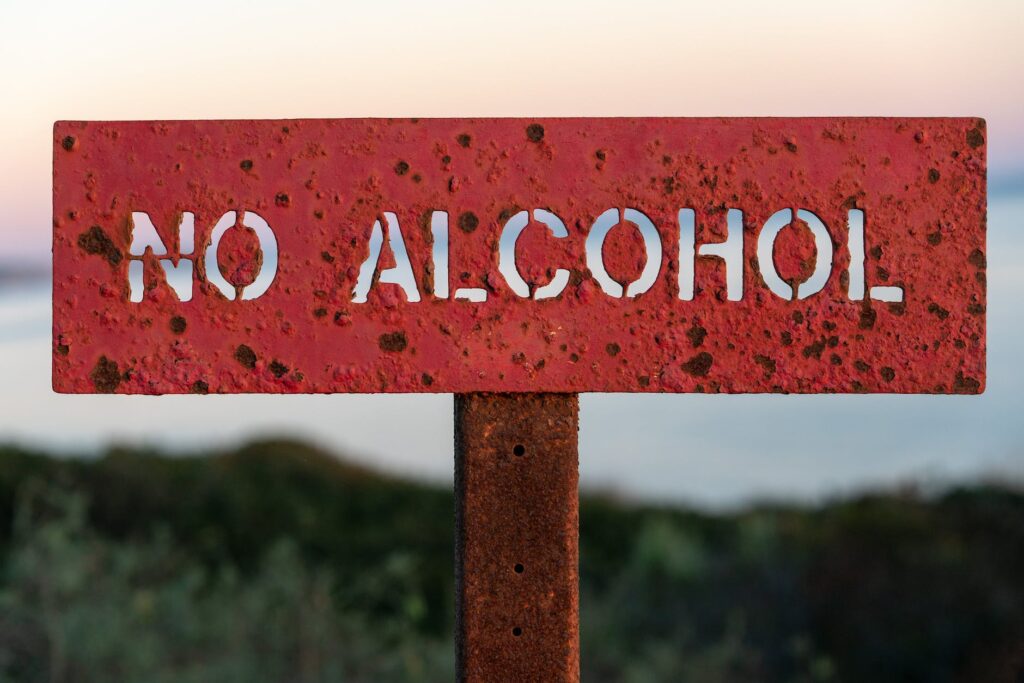 a red text signage