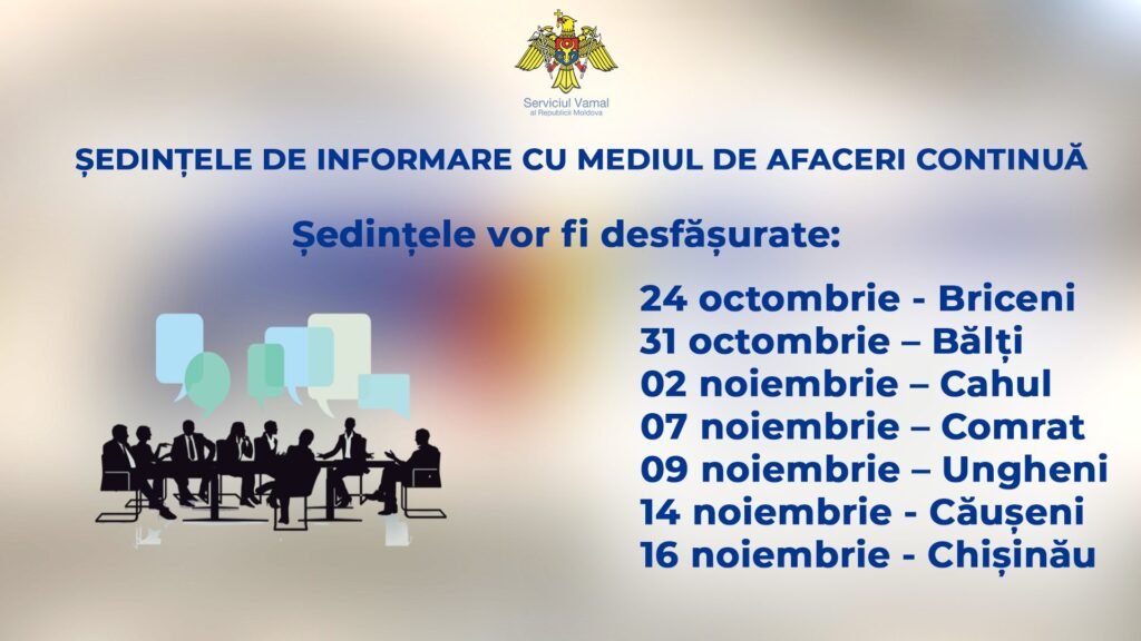Ședințele de informare cu mediul de afaceri continuă 1 Ședințele de informare cu mediul de afaceri continuă