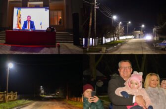 FOTO// Continuă proiectele de infrastructură realizate de echipa lui Șor: În satul Coteala din raionul Briceni a fost instalat iluminat stradal modern