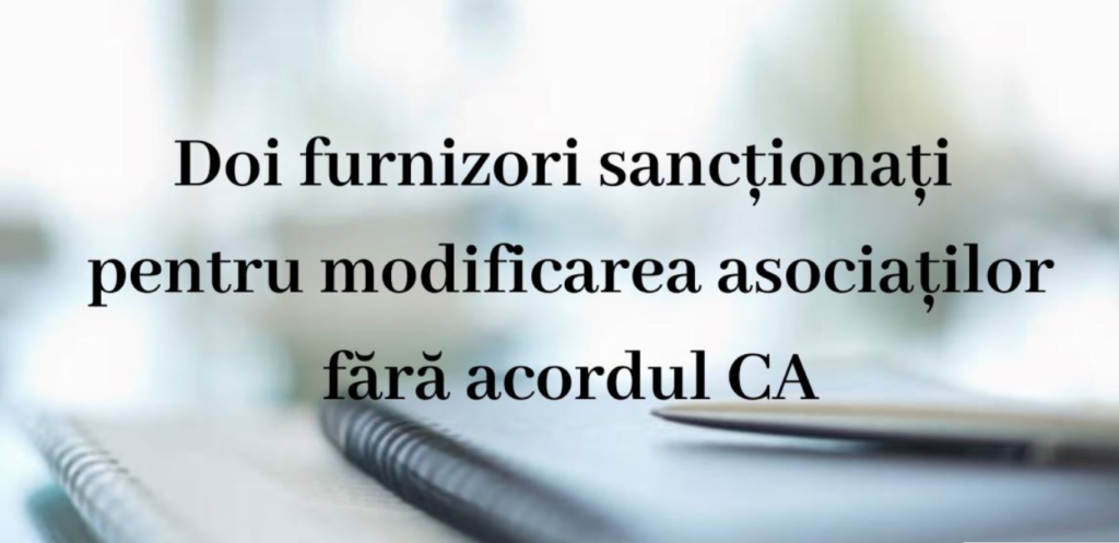 Doi furnizori de servicii media amendați cu 10 000 de lei pentru că și-au schimbat asociații fără acordul CA 1 furnizori sanctionati