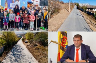FOTO// Echipa Bașcanului, susținută de Ilan Șor, continuă proiectele de infrastructură: la Bugeac, a fost dată în exploatare strada Chișiniovscaia