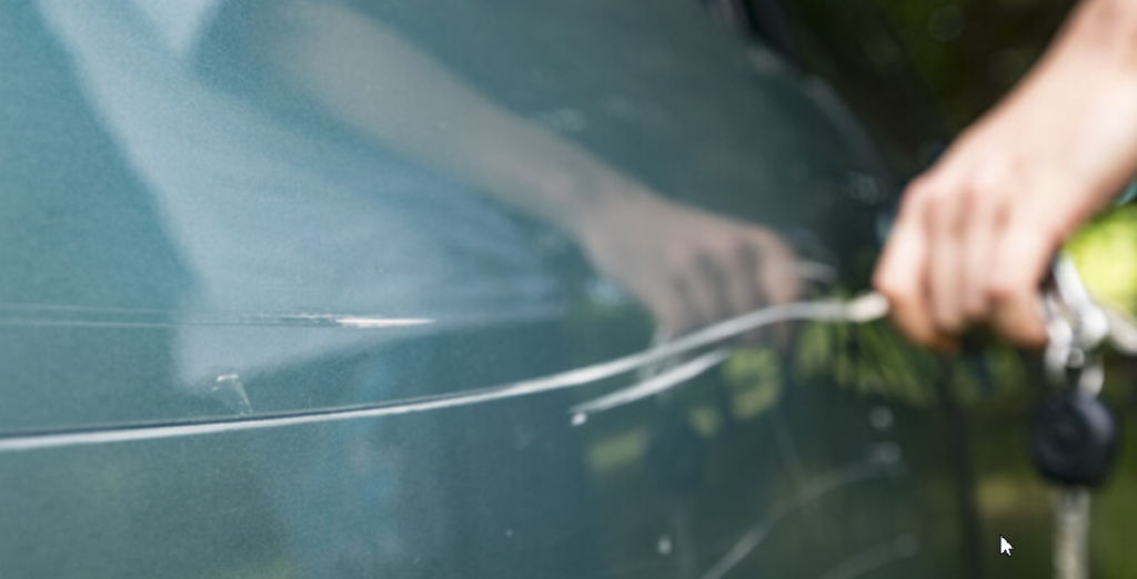 o femeie a zgariat mai multe masini