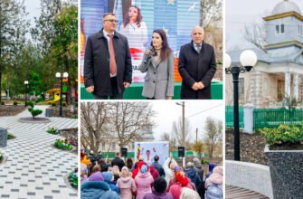 FOTO// Echipa Evgheniei Guțul, cu sprijinul lui Ilan Șor, a implementat primul proiect în satul Ferapontievc: Un parc cu havuz