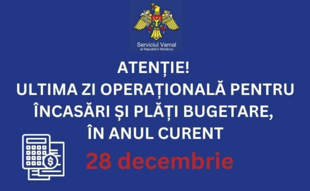 ultima zi operationala pentru incasari si plati