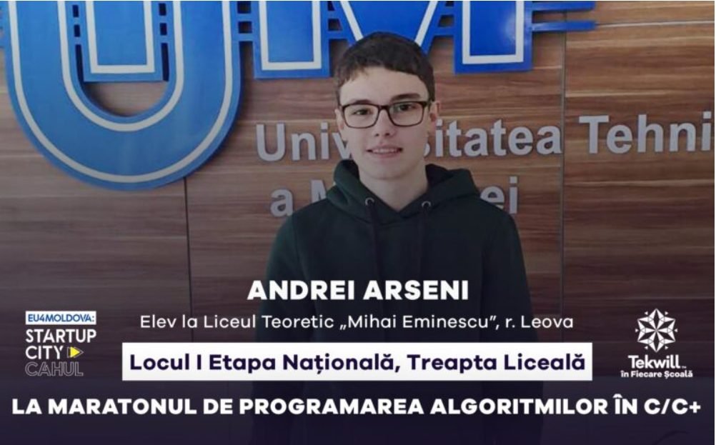 Un tânăr din raionul Leova a obținut locul I la Maratonul de Programare a Algoritmilor în C/C++