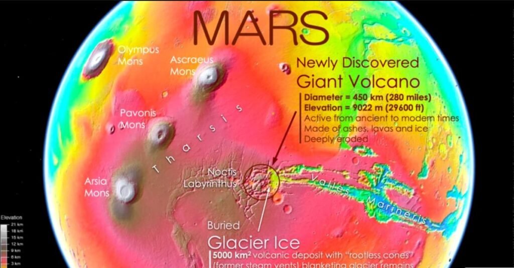 STUDIU// Astronomii au descoperit un vulcan uriaș pe Marte, în una dintre cele mai spectaculoase regiuni ale planetei 1 STUDIU// Astronomii au descoperit un vulcan uriaș pe Marte, în una dintre cele mai spectaculoase regiuni ale planetei