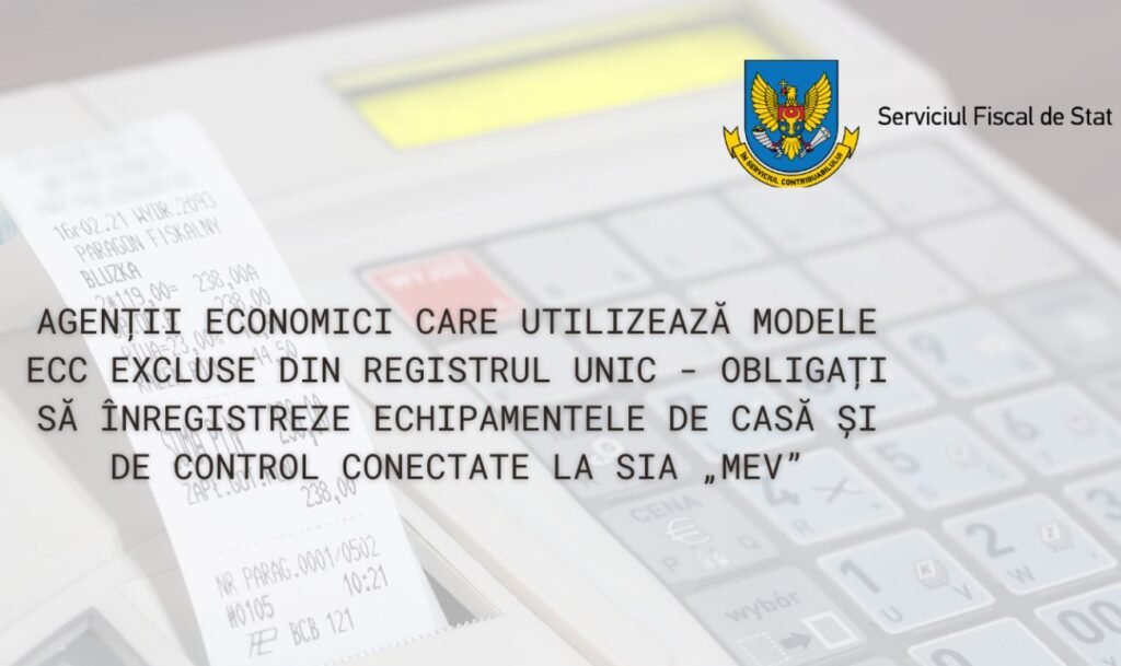 Agenții economici care utilizează modele ECC excluse din Registrul unic - obligați să înregistreze echipamentele de casă și de control conectate la SIA „MEV”