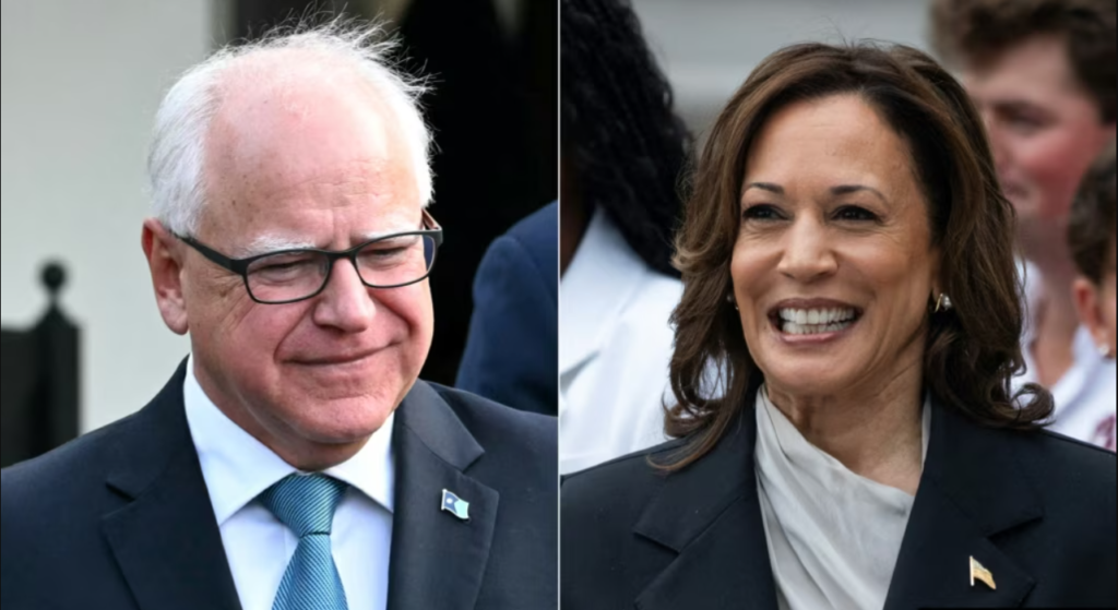 kamala harris l a ales pe tim walz