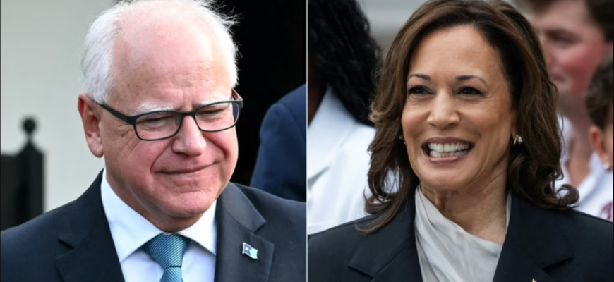 kamala harris l a ales pe tim walz
